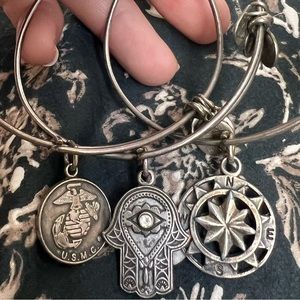 6 Alex and Ani Silver and Gold bracelets